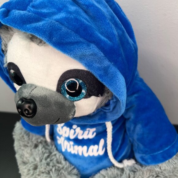Toy Factory Plush Stuffed Animal Toy Sloth Gray with Blue Hoodie 22” Spirit Anim - Picture 2 of 15